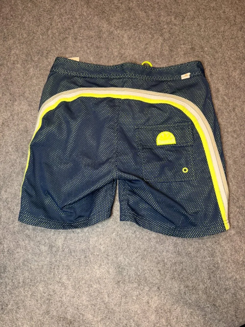 Sundek Mesh Board Shorts Navy Neon Yellow Men’s Size 30